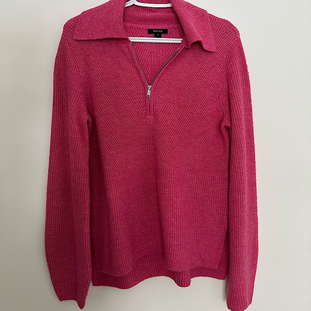 RW&CO Spongy Front Zip Pullover Sweater